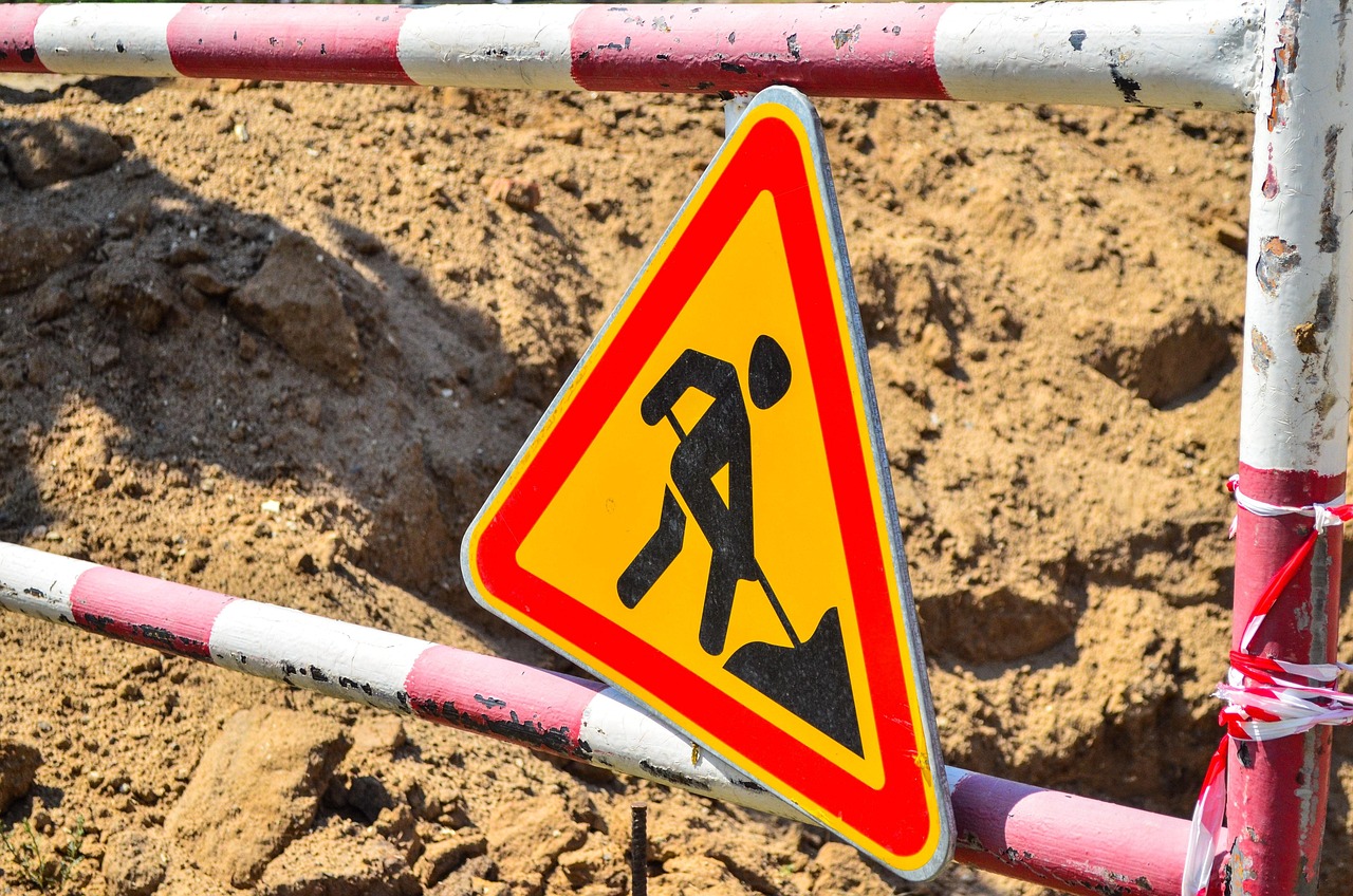 Construction works going on safety sign at Nyara Consults project site