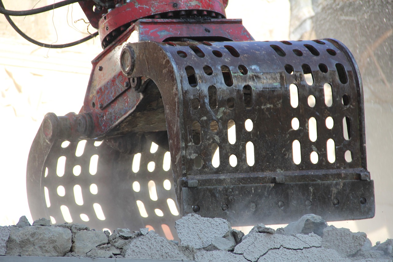 Bucket excavator digging foundation at Nyara Consults construction site