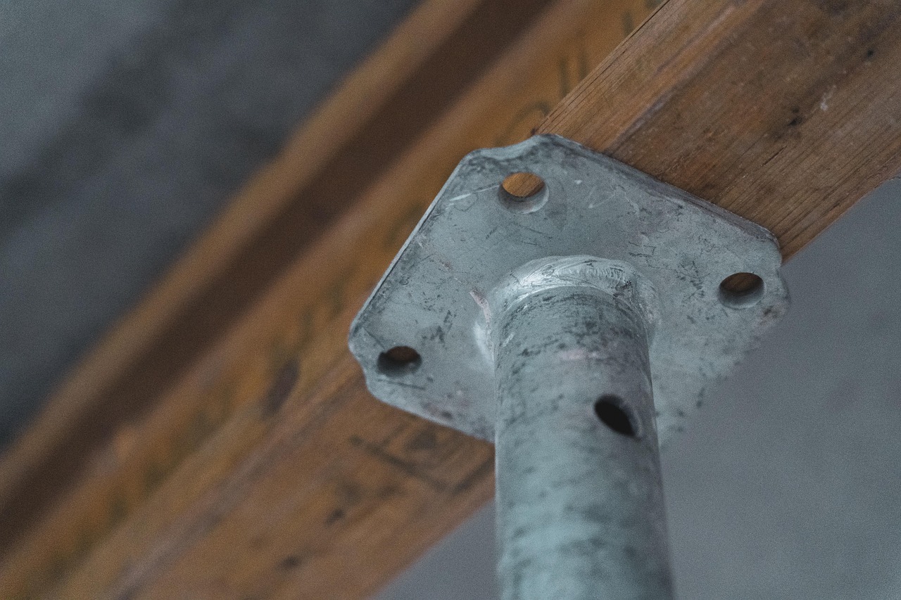 Close-up of formwork scaffolding support column at Nyara Consults project site